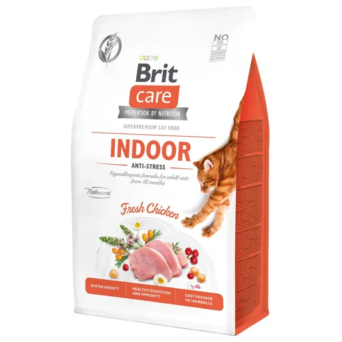 Корм сухий Brit Care Indoor Anti-stress з куркою для домашніх котів 400г