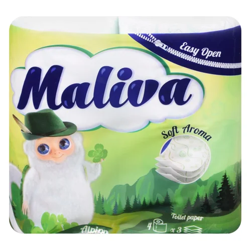 Туалетний папір Maliva Альпійський 3-шаровий 4шт