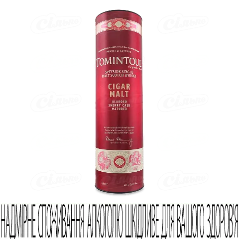 Віскі Tomintoul Cigar Malt Scotch Whisky, 0,7л