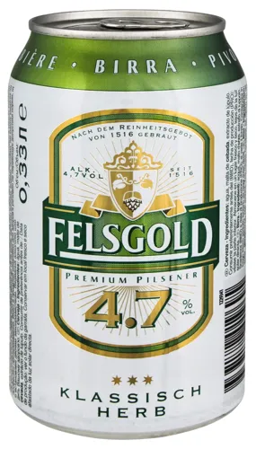 Пиво Felsgold світле фільтроване пастеризоване 4.7% 0.33л