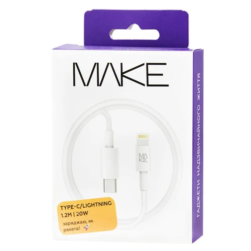 Кабель Make Type-C/Lightning 20W 1,2м
