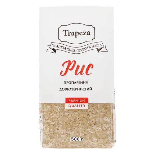Рис пропарений довгозернистий Trapeza 0.5кг