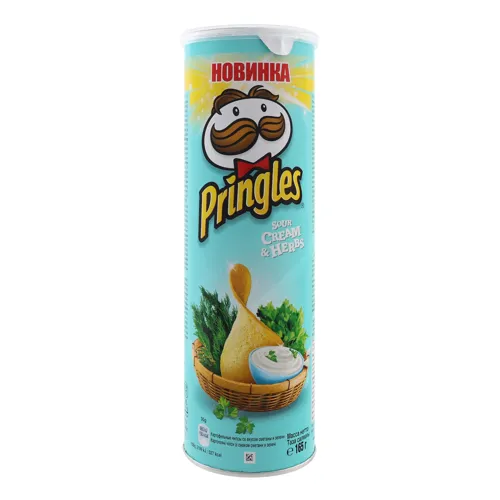 Чіпси картопляні Сметана та зелень Pringles тубус 165г