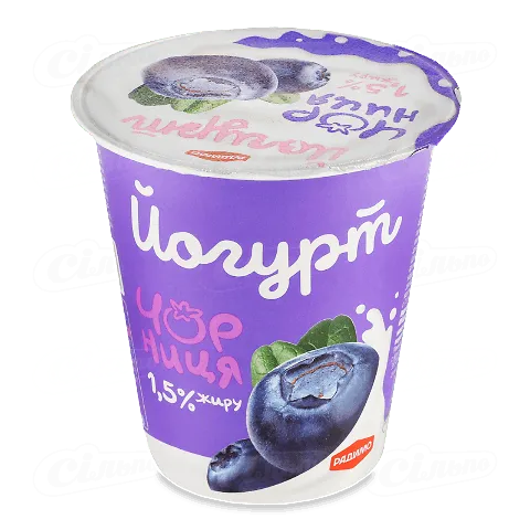 Йогурт «РадиМо» чорниця 1,5%, стакан, 125г