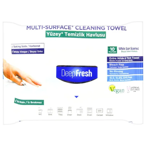 Серветки вологі Deep Fresh White Soap для очищення поверхонь 10шт