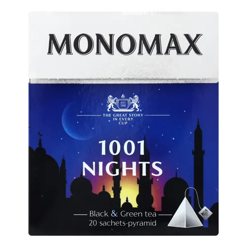 Бленд чаю чорного і зеленого байхового листового з пелюстками квітів і ароматом винограду 1001 night Monomax