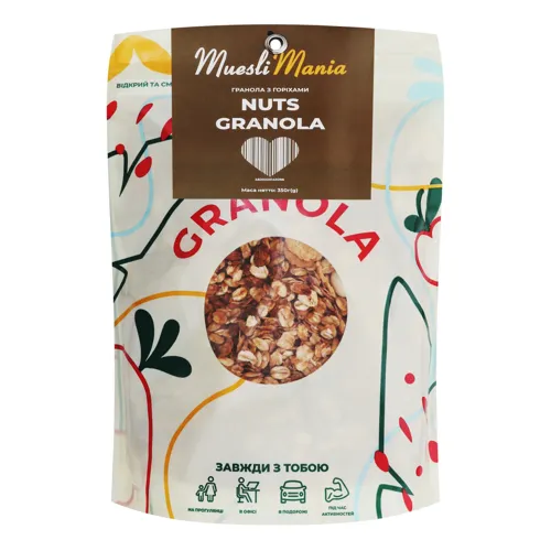 Сніданки сухі Гранола з горіхами Nuts Granola Muesli Mania д/п 350г