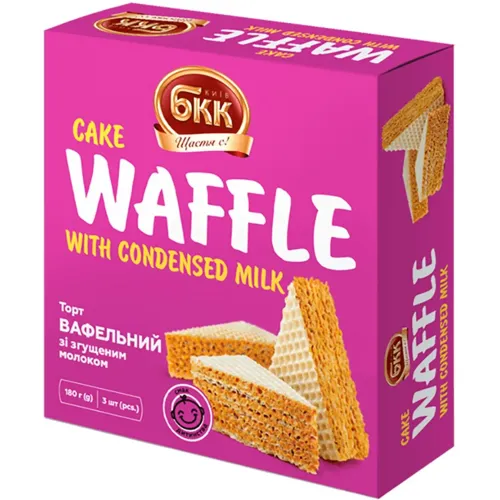 Торт БКК Waffle вафельний зі згущеним молоком 180г