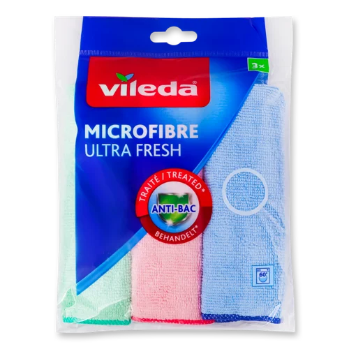 Серветки Мікрофібра Антибактеріальні Ultrafresh Vileda 3шт