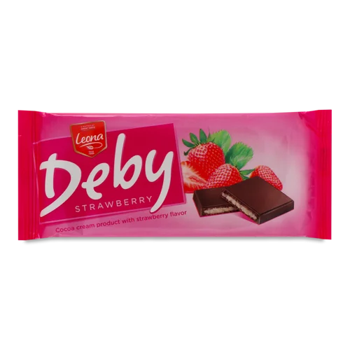 Какао-Плитка З Полуничною Начинкою Deby Leona, В/ґ, 90 г