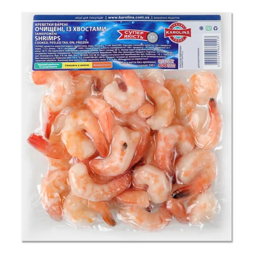 Креветки Варені Очищені В/ґ 31/40 Karolina з/х, 400г