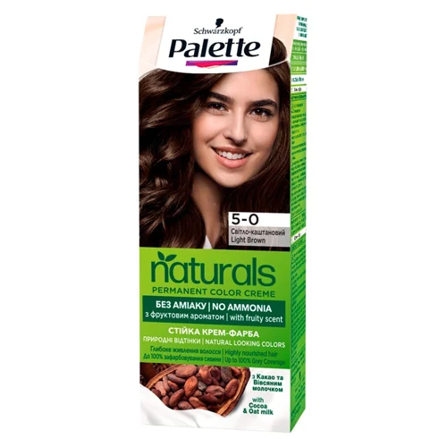 Фарба для волосся Palette Naturals без аміаку 5-0 світло-каштановий