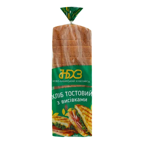Хліб тостовий з висівками Ново-Баварський хлібозавод м/у 500г