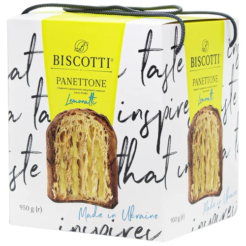 Панеттон Biscotti з лимонною начинкою 950г