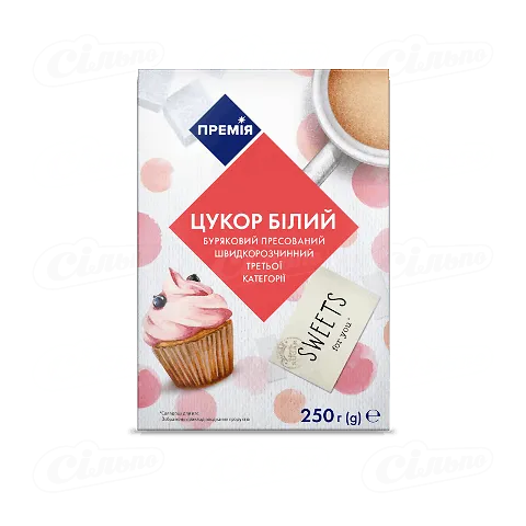 Цукор «Премія»® білий пресований швидкорозчинний, 250г