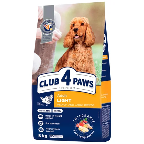 Корм сухий Club 4 Paws Premium з індичкою для контролю ваги собак середніх та великих порід 5кг