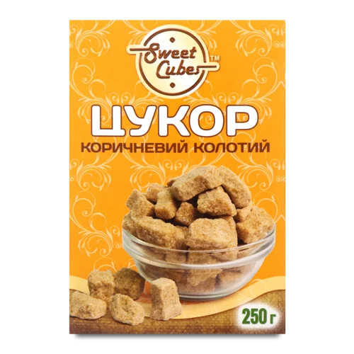 Цукор Коричневий Колотий Вищого Ґатунку, к/у 250г