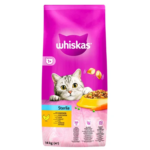 Корм сухий Whiskas з куркою для стерилізованих котів 14кг