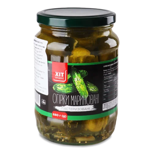 Мариновані Огірки Хіт Продукт, с/б 680г