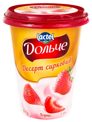 Десерт 3.4% сирковий Полуниця Дольче ст 400г