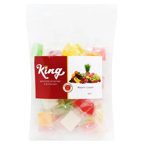 Асорті фруктове King желейні кубики 500г