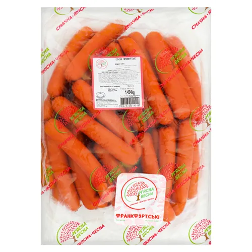 Сосиски М'ясна Весна Франфуртські перший сорт