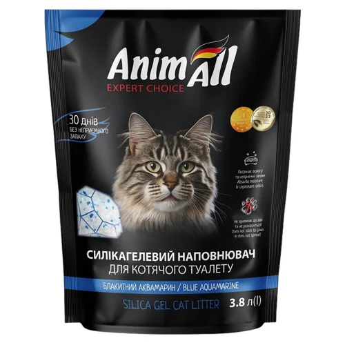 Наповнювач гігієнічний AnimAll для котів силікагелевий 3,8л