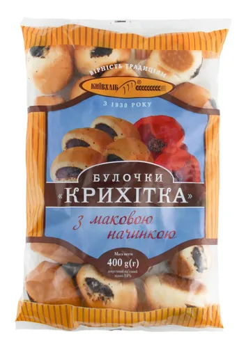 Булочка з маковою начинкою Крихітка Київхліб м/у 400г