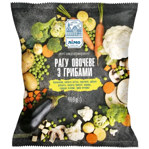Овочева суміш Лімо Рагу овочеве з грибами із 8-ми компонентів швидкозаморожена 400г
