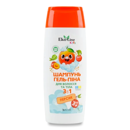 Шампунь-гель-піна EkoLine Kids 3в1 Персик