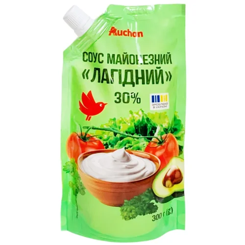 Соус майонезний Auchan Лагідний 30% 300г