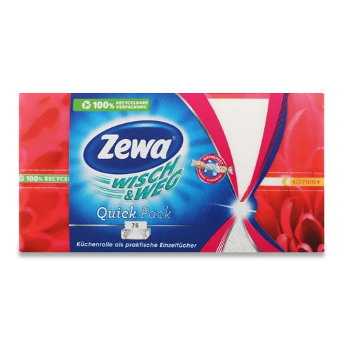Рушники паперові Quick Pack Wisch & Weg Zewa, 75 шт