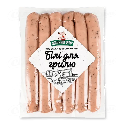 Ковбаски М'ясний хутір Білі для грилю натуральна оболонка 1 кг