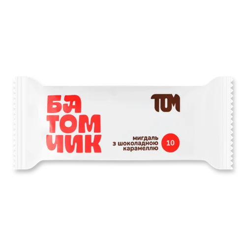 Батончик Мигдаль у Молочному Шоколаді з Шоколадною Карамеллю Том, 45 г