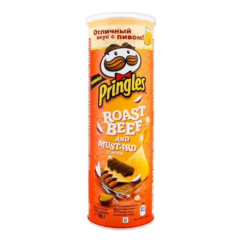 Чіпси картопляні Ростбіф і гірчиця Pringles тубус 165г