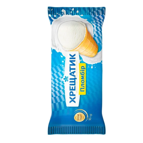 Морозиво Хрещатик Золотий Стандарт пломбір у вафельному стакані 90г