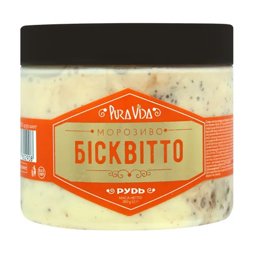 Морозиво 15% пломбір Бісквітто Pura Vida п/у 350г