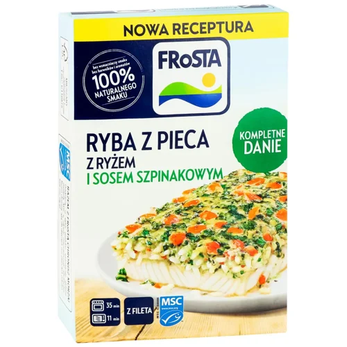 Запечена риба FRoSTA з рисом і шпинатним соусом 375г