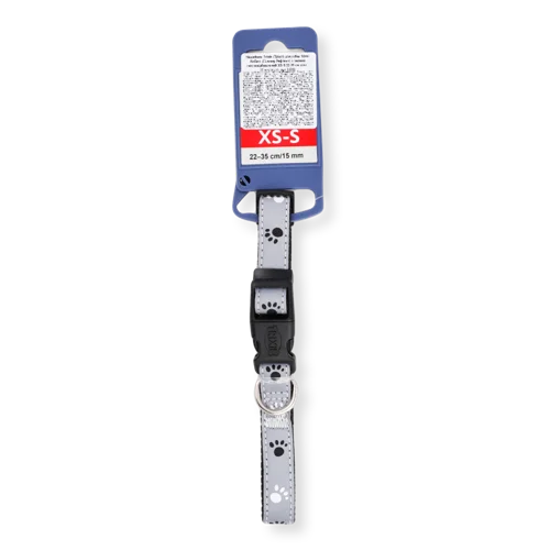 Нашийник Світловідбиваючий Для Собак з Лапами 22-35см/15мм XS-S, Silver Reflect Trixie, 1шт