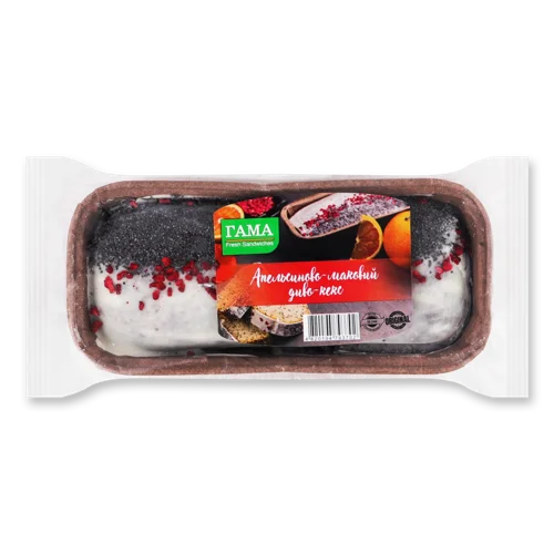 Кекс Апельсиново-Маковий В/ґ Гама Fresh Sandwiches, 350 г