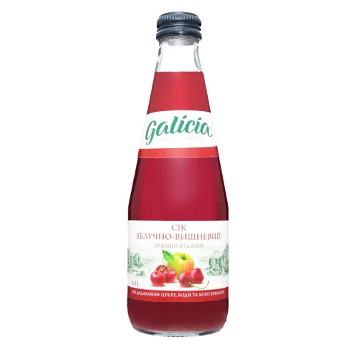 Сік Galicia яблочно-вишневий неосвітлений, 300 мл