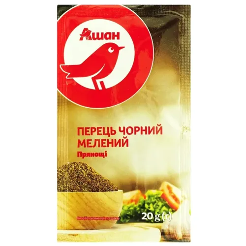 Перець Ашан чорний мелений 20г