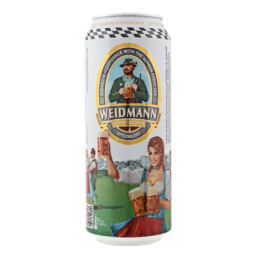 Пиво чорне Weidmann 5% 0,5л ж/б