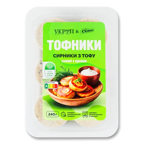 Сирники Швидкозаморожені З Тофу Солоні З Кропом, Укроп, Лоток 240г
