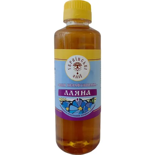 Олія лляна Українські олії нерафінована 0,23л