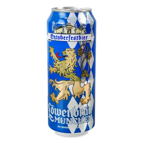 Пиво Світле 0.5л 6.1% Вищого ґатунку Залізна банка Oktoberfestbier Lowenbrau