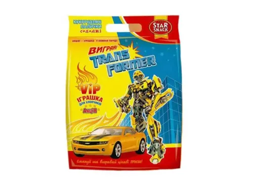 Палички кукурудзяні з VIP-іграшкою для хлопчиків TRANSFORMER 100г