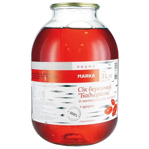 Сік Marka Promo Бадьорість березовий з настоєм плодів шипшини та цукром 3л
