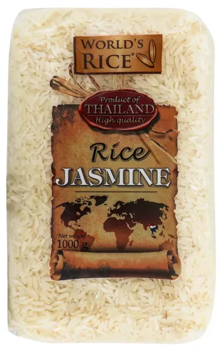 Рис шліфований довгозернистий World's Rice Жасмин 1000г