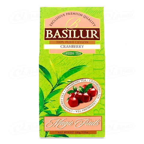 Чай зелений Basilur з журавлиною, 100г